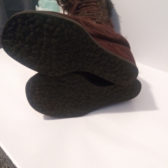 lace up wedge heel boots with faux fur - Picture 9 of 10